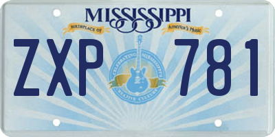 MS license plate ZXP781