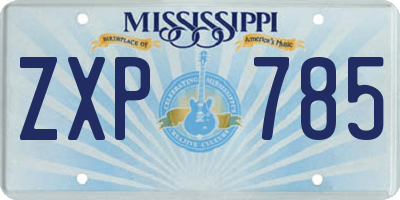 MS license plate ZXP785