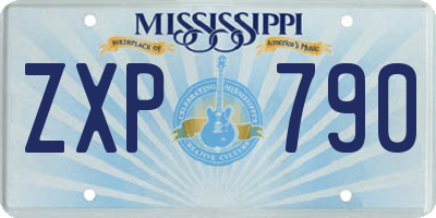 MS license plate ZXP790