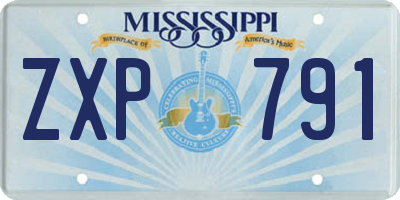 MS license plate ZXP791