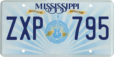 MS license plate ZXP795