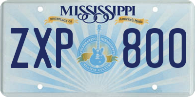 MS license plate ZXP800