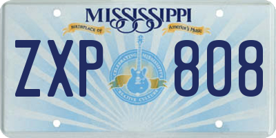 MS license plate ZXP808