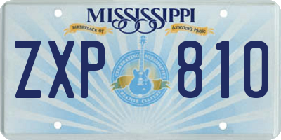 MS license plate ZXP810