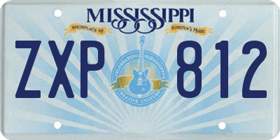 MS license plate ZXP812