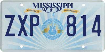 MS license plate ZXP814
