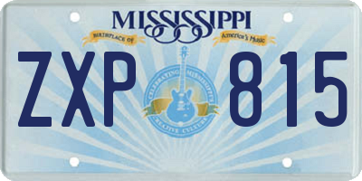 MS license plate ZXP815