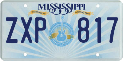 MS license plate ZXP817