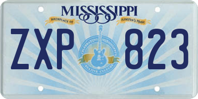 MS license plate ZXP823