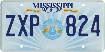 MS license plate ZXP824