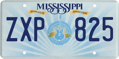 MS license plate ZXP825