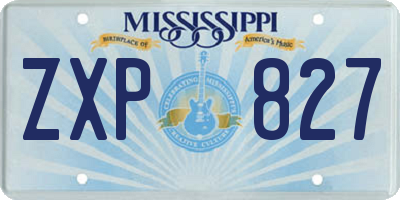 MS license plate ZXP827