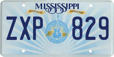 MS license plate ZXP829