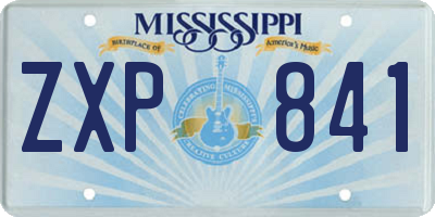 MS license plate ZXP841