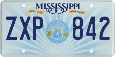 MS license plate ZXP842
