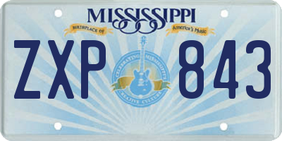 MS license plate ZXP843