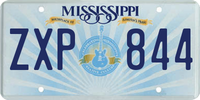 MS license plate ZXP844