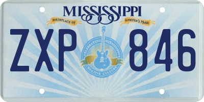 MS license plate ZXP846