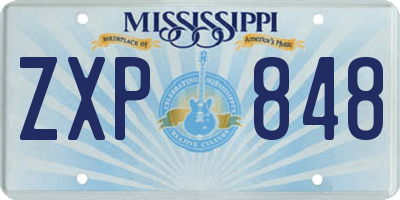 MS license plate ZXP848