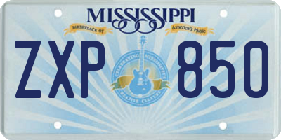 MS license plate ZXP850