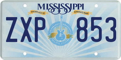 MS license plate ZXP853