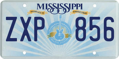 MS license plate ZXP856