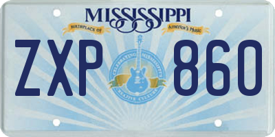 MS license plate ZXP860
