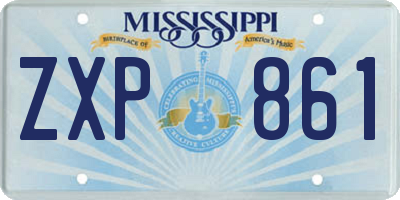 MS license plate ZXP861
