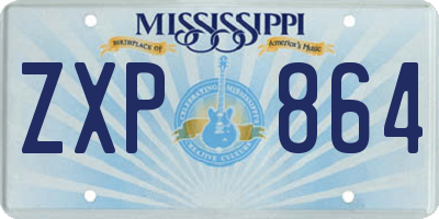 MS license plate ZXP864