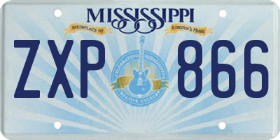 MS license plate ZXP866