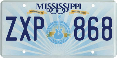 MS license plate ZXP868