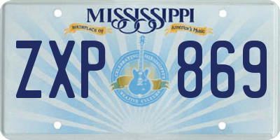 MS license plate ZXP869