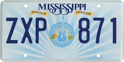 MS license plate ZXP871