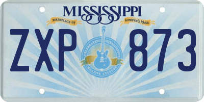 MS license plate ZXP873