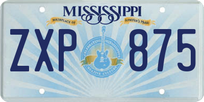 MS license plate ZXP875