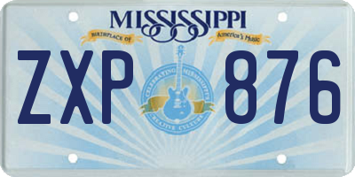 MS license plate ZXP876