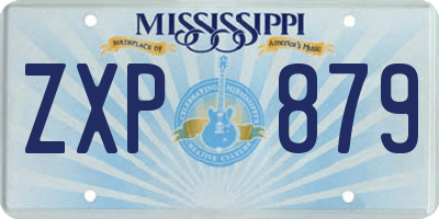 MS license plate ZXP879