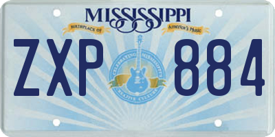 MS license plate ZXP884