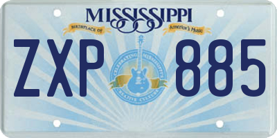 MS license plate ZXP885