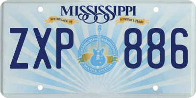 MS license plate ZXP886