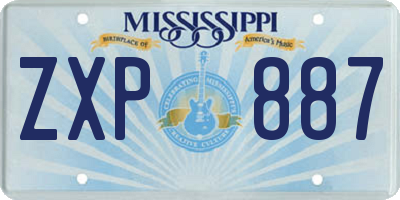 MS license plate ZXP887