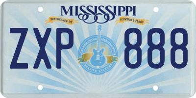 MS license plate ZXP888