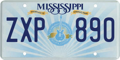 MS license plate ZXP890