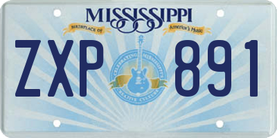 MS license plate ZXP891