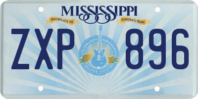MS license plate ZXP896