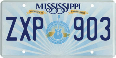 MS license plate ZXP903