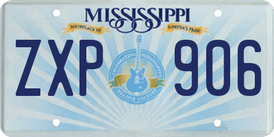 MS license plate ZXP906
