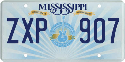 MS license plate ZXP907