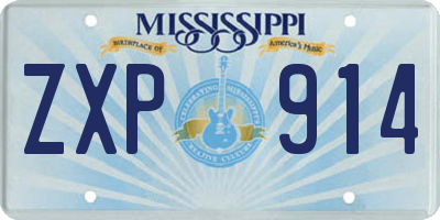 MS license plate ZXP914