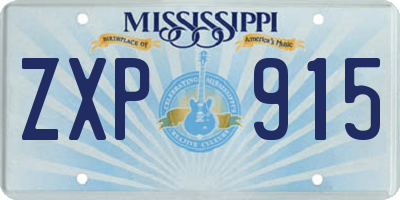 MS license plate ZXP915